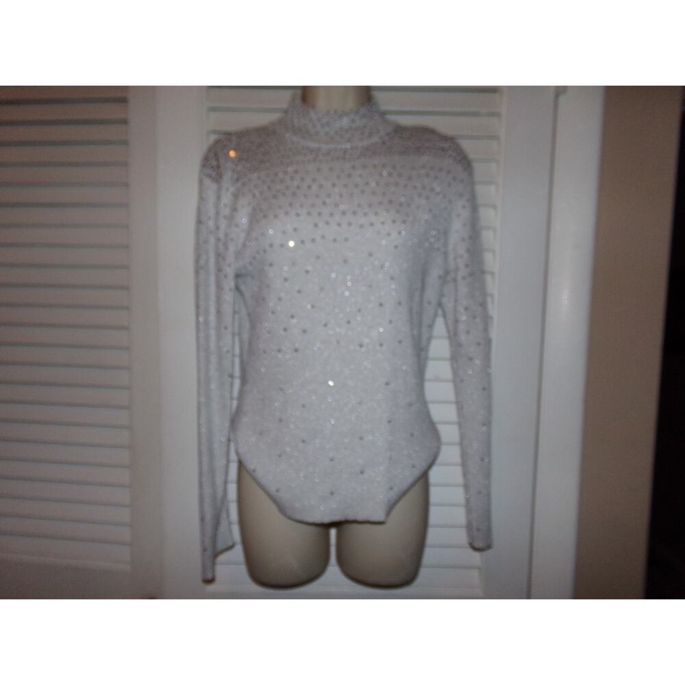 Gorgeous sequined Vintage Mercer Street‎ Studio mock neck S EUC